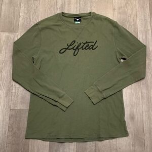 Mens LRG‎ Lifted Tree House Crew Knit Cotton Longsleeve Shirt